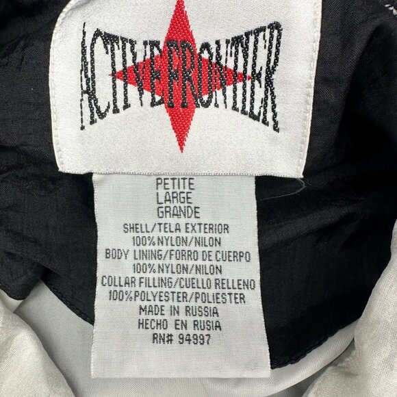 Vintage 90s Womens Wind Suit Petite Large Active Frontier Black White Jacket - Picture 3 of 7